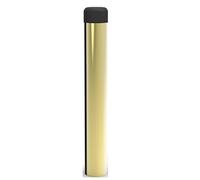 Solid Concealed Fix Cylinder Pattern Wall/Skirting Mounted Door Stop without Rose - 115mm Projection (Longer Version) (Polished Brass)