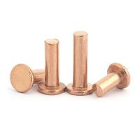 Solid Copper Flat-Head Rivets, Flat-Cap Nails, Hammered Flat Round-Head for Fastening Applications(3 * 25 [40 Pieces])