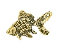 Solid Copper Ornament - Antique Brass Carp Figurine for Feng Shui Decor, Tea Pet Ritual or Desktop/Indoor/Outdoor Home Décor