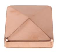 Solid Copper Pyramid Fence Post Cap for 3.5 Inch Square Posts | Golden Matte Finish, Screw-on Install, Included Screws, Rain Deflection and Snow Shedding for Wood Posts