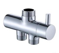 Solid Copper Wall Mounted Shower Diverter Valve Two Way Splitter With Chrome Plating For In Wall Bathroom Installation Round Minimalist Design Black(Chrome)