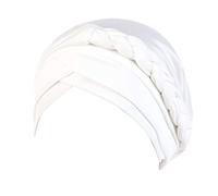 Solid Cotton Soft Headwear Head Wrap Muslim Bonnet Head Scarf for Cancer Chemo Patient Muticolor Breathable Stretchable White One Size