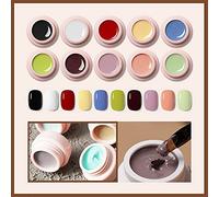 Solid Cream Gel Nail Set Paint for Art UV Polish Brush White Kit Nude Neon Black Set for Hand Painting
