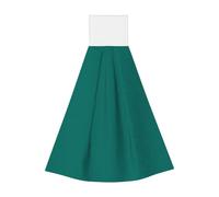 Solid dark green Coral fleece hand towel, super absorbent hanging kitchen towel, children's adult bathroom kitchen hanging hand towel