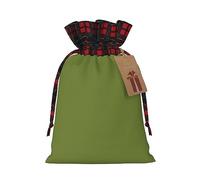 Solid dark green Fashionable Print Small Drawstring Storage Bag Lightweight and Beautiful for Various Festivals
