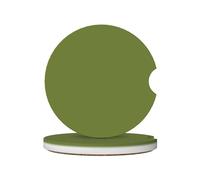 Solid dark green Prints Ceramic car coasters (2-pack) absorb moisture, are non-slip and easy to clean for cars, trucks, and boats.