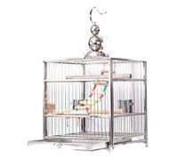 Solid Drawer-Type Square Bird Cage Stainless Steel Breeding Cage Detachable Parrot Pearl Bird Cage Outdoor Hanging Decor (Upgraded Version Large)