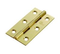 Solid Drawn Brass Butt Hinge Durable Door Hinge for Smooth Traditional Operation on Timber Doors in Residential and Commercial Interiors (76mm x 40mm x 1.5mm)