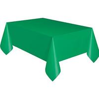Solid Emerald Green Rectangular Plastic Table Cover (137cm x 274cm) 1 Count - Elegant & Durable Tablecloth for Parties, Events, and Home Use