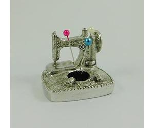 Solid English Pewter Pin Cushion Sewing Machine Design | 8658