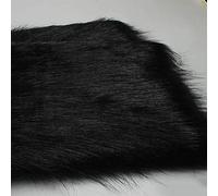 Solid Faux Fur Fabric Long Pile 12cm Luxury Shag Fabric for DIY Crafting Photo Prop Backdrop Fursuit Area Rugs Costumes Fashion Decoration Cosplay 50x170cm(Color:1 Black)