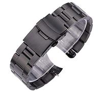 Solid Finish Silver Black Curved Watch Strap - Men & Women