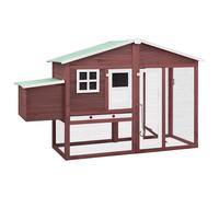 Solid Fir Wood Chicken Coop with Nest Box Chicken Hutch Multi Colours vidaXL