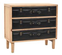 Vidaxl Drawer Cabinet Solid Fir Wood 80X36X75 Cm, Brown