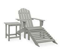 Solid Fir Wood Garden Adirondack Chair with Ottoman&Table Multi Colours vidaXL