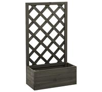 vidaXL Garden Trellis Planter Grey 50x25x90 cm Solid Firwood, Grey