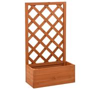 Solid Fir Wood Garden Trellis Planter Planter Pot Raised Bed Grey/Orange vidaXL