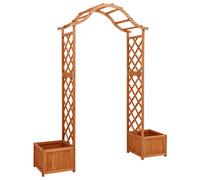 Solid Firwood Garden Pergola with Planter Outdoor Pergola Brown/Grey vidaXL