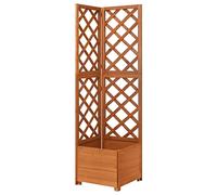 Solid Firwood, Stable Climbing Support, Space Saving Corner Trellis Planter, Wide Application, Decorate Your Garden or Patio with Beautiful Plants and Flowers with This Garden (Brown)