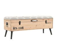 vidaXL Storage Bench 110 Cm Solid Firwood, Brown