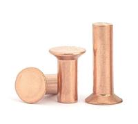 Solid Flat-Head Countersunk Copper Rivets, Flat Tapered Head, for Flush Surface Fastening(4 * 20 [10 Pieces])