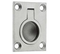 Solid Flush Ring Pull Handle 38mm x 48mm - Satin Stainless Steel