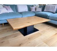 Solid French Oak Coffee Table 100X60Cm, Virelli Plinth Base, Natural Oil Finish
