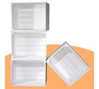 Solid Fruit Crates White Wine Crates Apple Crates Wooden Boxes 50 x 40 x 30 cm Pack of 4 White