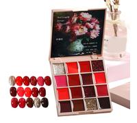 Solid Gel Nail - Gel | Ğel Nail Polîsh, 16-Color Eyeshadow Palette Style Japanese Cream, Extra Long-Lasting | Manicure Nails Art Design for Home Salon and Professional Use