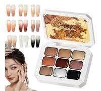 Solid Gel Nail Polish - 9 Colors Cream Nail Painting Kit,Long-Lasting Fade-Resistant Manicure Tool, Professional Beauty Supplies for Wedding Salon Dating Work Home