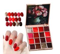 Solid Gel Nail Polish, Portable Gel Polish Set, 16 Color Cream Nail Gel Polish, Travel Nail Polish Palette, Manicure Palette Tiny Solid Nail Gel Polish Glue for Women Girls Home Salon
