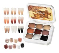 Solid Gel Polish | 9 Colors Cream Nail Polish Palette Set - Professional High-Shine Manicure Tool, Quick-Dry Long-Lasting Beauty Supplies for Women Girls Daily Use