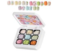 Solid Gel Polish,9-Colors Gel Manicure Palette - Chip-Resistant Buildable Nail Glue for Birthday Holiday Extension Women Salon Bridal Home Manicure French Tips