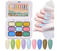 Solid Gel Polish | Manicure Gel 9-Colors | 3D Embossed Nail Extension Glue for Birthday Salon Bridal French Tips Home Manicure Girls Holiday