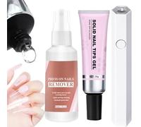 Solid Glue - Fake Acrylic Adhesive, Rhinestone Kit | Quick Dry Solid Gel, Long Lasting Bond Formula, Perfect for Press-On Designs, Tips, Salon Use, or diys Art at Home