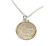 Solid Gold Plated Cinch Pendant 1954 Lucky sixpence 72nd Birthday plus a Sterling Silver 18in Chain 72nd birthday gifts for women