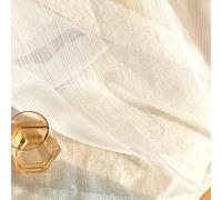 Solid Golden Tulle Curtains for Living Room & Bedroom - Sheer Pearl White Grommet Top 1 Piece 200x250cm - Elegant Home Decor for Girls & Balcony