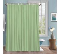 Solid Grass Shower Curtain with 12 Hooks Green Waterproof Fabric Shower Curtains Sets for Bathroom Bath Decorations, Machine Washable, 66"x72"