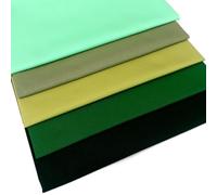 Solid Greens Fat Quarter Bundles of 100% Cotton Poplin Fabric Plain Colours in Different Shades - Sewing Cuts (Green)