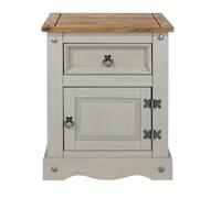 Core Products Corona Single Door Single Drawer Grey Bedside Table - Wilko