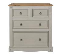 Wardrobe Chests Bedside Bed Bookcase - Premium Corona Solid Pine Grey Wash