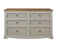 Core Products Halea 6-Drawer Pine Chest - Grey, Grey