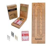 Foldable Cribbage Board Game Set | Travel Cribbage Board Includes Wooden Cribbage Board with Storage, Metal Cribbage Pegs, Deck of Cards, Instructions for 2-4 Players