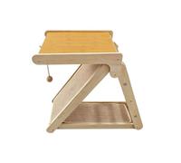 Solid Hardwood Climbing Frame | Space-Saving angled design, with Scratching Ramp, for Apartment
