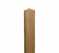 Solid Hardwood Oak Bollards - Oak Post Pyramid Top Fence Gate Post, solid handcrafted Green Oak Bollards Pyramid Top (2, 10cm wide x 10cm deep x 80cm Height)