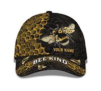 Solid Hats Bee Kind Animal Bee Bumblebee Hive Snapback Cap Sports Golf Ball Hat Customised Baseball Cap for Youth, Boys, Men