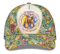 Solid Hats Hippy Bohemian Girl Customizable Name Text Hat Print Assuming I'm Just an Old Lady was Your First Mistake Baseball Cap Breathable Golf Ball Hat Personalised Tennis Cap for Adult, Boys