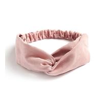 Solid Headbands for Women Twist Knotted Boho Suede Hair Bands For Girls Sweet Bow Headwrap Hair Accessories(Pink)