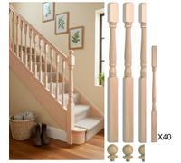 Solid Hemlock Complete 90mm Georgian Newel Post And 41mm Spindle Kit Uk Manufactured Traditional Products Ltd