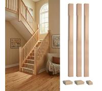 Solid Hemlock Complete 90mm Stop Chamfer Newel Post Kit Inc Cap's Uk Manufactured Traditional Products Ltd